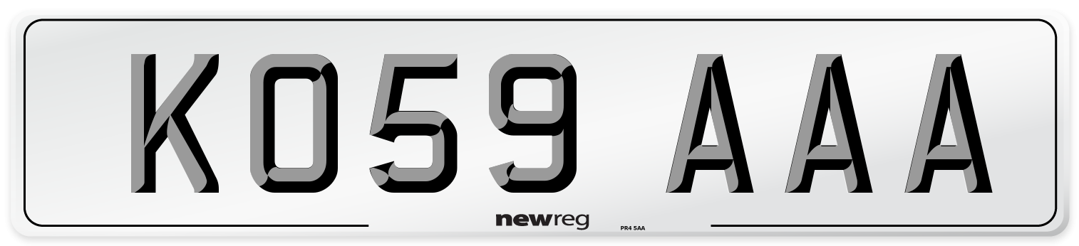 KO59 AAA Number Plate from New Reg